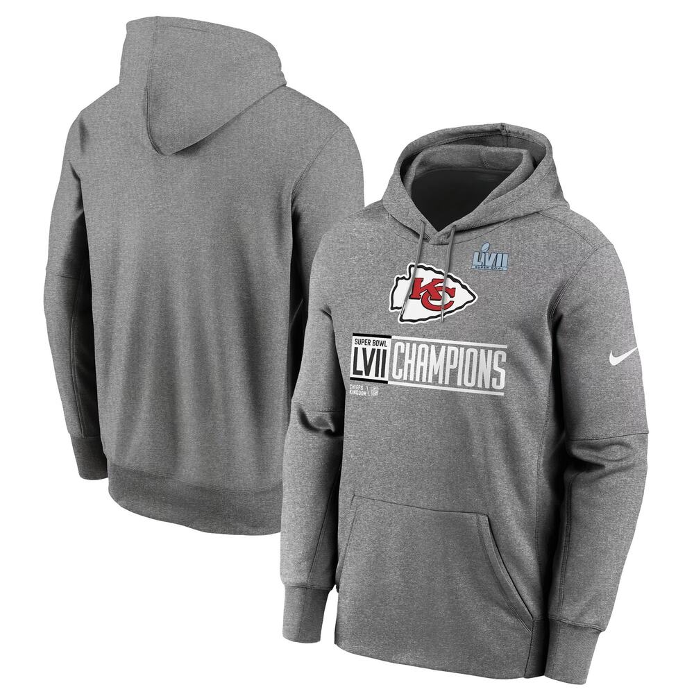 Nike Kansas City Chiefs Super Bowl LVII Champions Logo Fleece Pullover Hoodie XL
